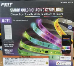 Feit Electric Smart Colour Chasing Strip Light Packaging Image of Feit Electric Indoor Smart Colour Chasing Strip Light packaging.