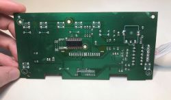 PCB with CD1628 controller chip and visible trace lines on green substrate