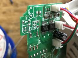PCB with Components and Wires Printed circuit board with electronic components and connected wires