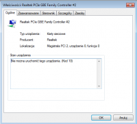 No internet via cable, realtek pcie gbe family controller code 10