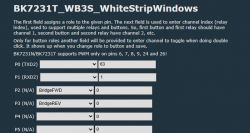 Screenshot of the BK7231T_WB3S_WhiteStripWindows interface.