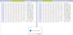 Comparison of two binary files using a text editor, both files are identical.