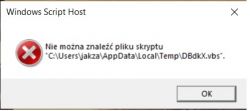 Windows Script Host - Nie można znaleźć pliku skryptu