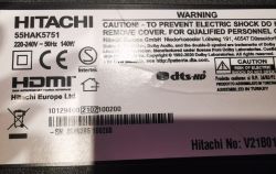 Vestel 17MB170 10129490 firmware for Hitachi 55HAK5751 no image