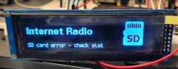 LCD display showing Internet Radio and SD card error message