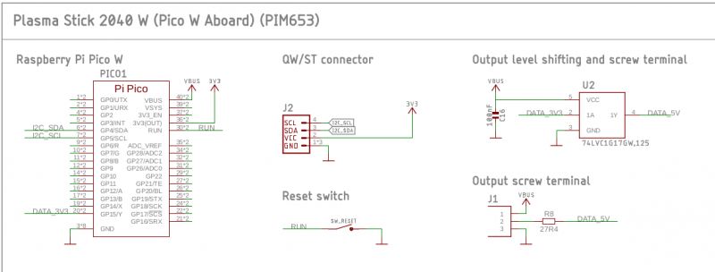 Plasma Stick 2040 W - kontroler taśmy LED RGB dla Raspberry Pi Pico W