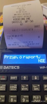 Datecs WP-50 - Wyłączanie komunikatu o przeglądzie przed raportem dobowym