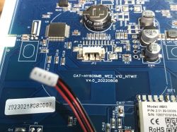 Inside the HY609-WE Thermostat PCB of the HY609-WE thermostat with visible components.