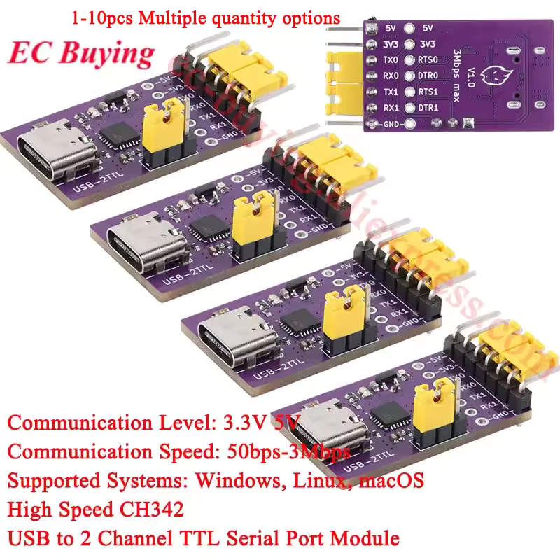 Convenient dual USB to UART converter - CH342 - USB-2TTL