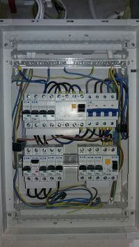 Electrical Switchboard in Attic: N Wire Connection, 4-Pole FRa SD60 100A, RCD, TN-S 3 Phase System Electrical Switchboard in Attic: N Wire Connection, 4-Pole FRa SD60 100A, RCD, TN-S 3 Phase System