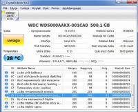 WDC WD500AAKX-001CA0 - Ilość nie naprawionych błędów.