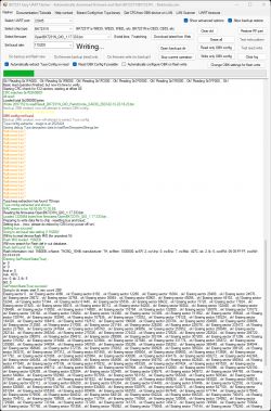 BK7231 Easy UART Flasher Tool During Flashing Screenshot of BK7231 Easy UART Flasher tool during device flashing.