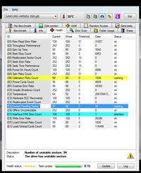 Screeny z HD Tune SAMSUNG HM500JI