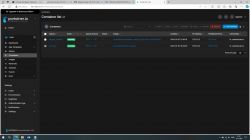 Screenshot of the Portainer application showing a list of two running containers.