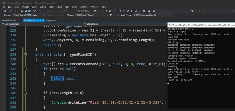 testing bl602tool from renzenicolai for BL602 flash read and write