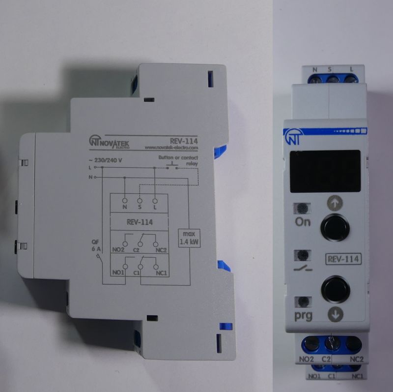 Przełącznik faz PEF-320, przekaźnik czasowy REV-114 Novatek-Electro - testy