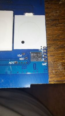 Close-up of a Bingoelec touch switch circuit board with visible contacts and pin descriptions.
