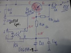 Hand-drawn electrical schematic with labeled components.