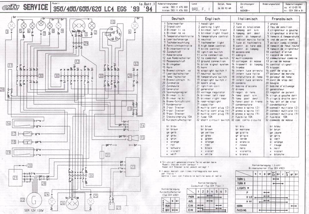 KTM lc4 600 93r. - Elektryka nie działa, światła ... ktm 640 lc4 wiring diagram 