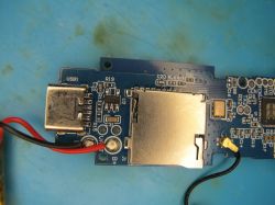 Electronic module with USB-C and microSD card slot PCB with USB-C port, microSD card slot, and connected wiring