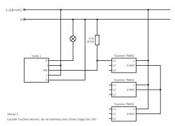 Remote control of tactile switches in a staircase-crossing arrangement Remote control of tactile switches in a staircase-crossing arrangement