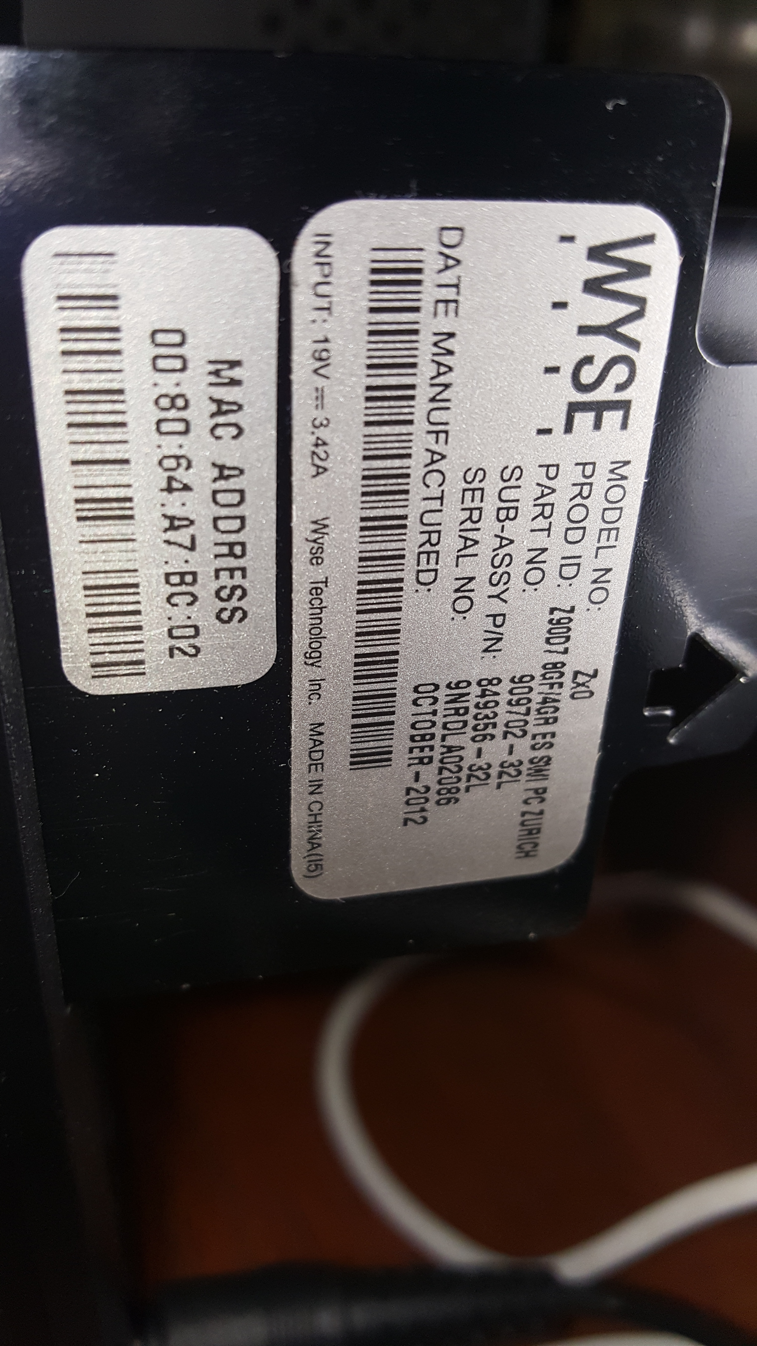 [Rozwiązano] Dell Wyse 7010 Thin Client / Z90D7 Bios się nie włącza