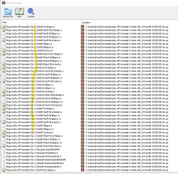 Screenshot of an archive manager showing a list of GCC library and header files within a .tar.gz archive.