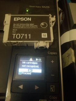 Epson Stylus SX 215 - Zakupione na Allegro zamienniki są nie rozpoznane.