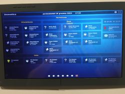 Domoticz system screen displaying energy consumption and technical statistics.