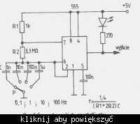 generator astabilny na ne555 - nie chce działać generator astabilny na ne555 - nie chce działać