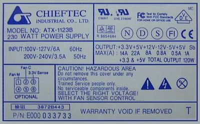 Chieftec model: ATX 1123B i układ scalony Enhance LS168A-3