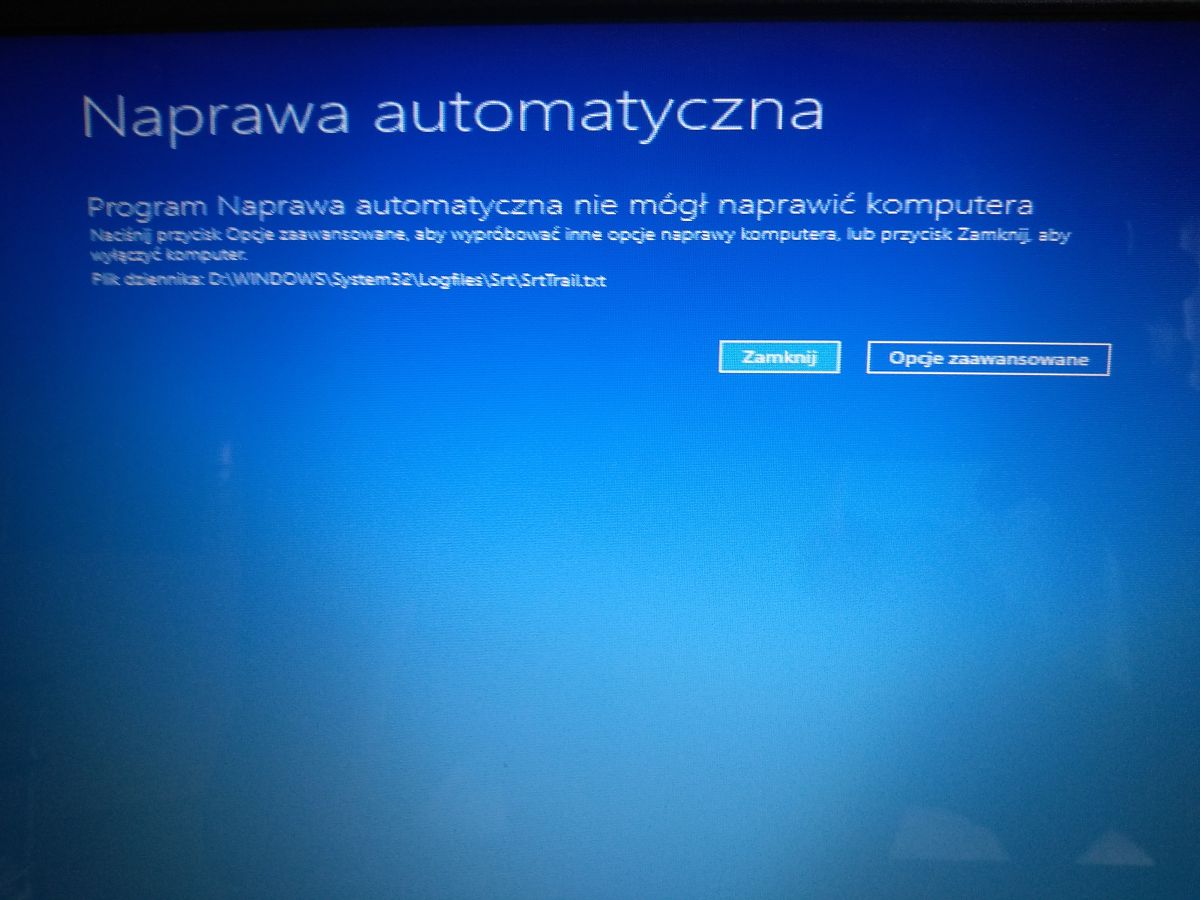 Program Naprawa Automatyczna Nie Mógł Naprawić Komputera Windows 10 Windows się uruchamia i jest Naprawa automatyczna - elektroda.pl