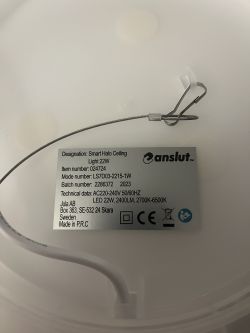 Label of Anslut Halo LED Lamp Label on Anslut Halo LED lamp with 22W power