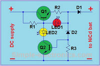 Schemat ładowarki 8.4V NiMH z sygnalizującą diodą LED