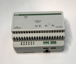 F&amp;Home mH-SU50 home automation module in a gray enclosure with wiring terminals.