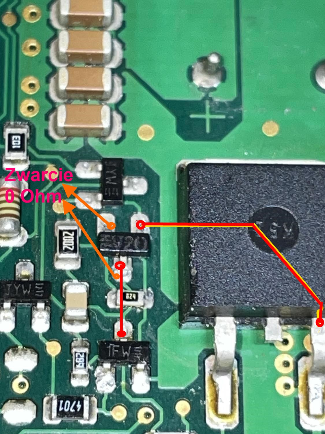 [Rozwiązano] Rozpoznanie elementu SMD V2O/RN w sterowniku Siemens, obok ...