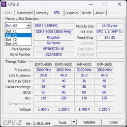 Zrzut ekranu z programu CPU-Z pokazujący szczegóły pamięci RAM w slocie 2