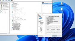 Zrzut ekranu menedżera urządzeń w systemie Windows oraz konfiguracji PuTTY.