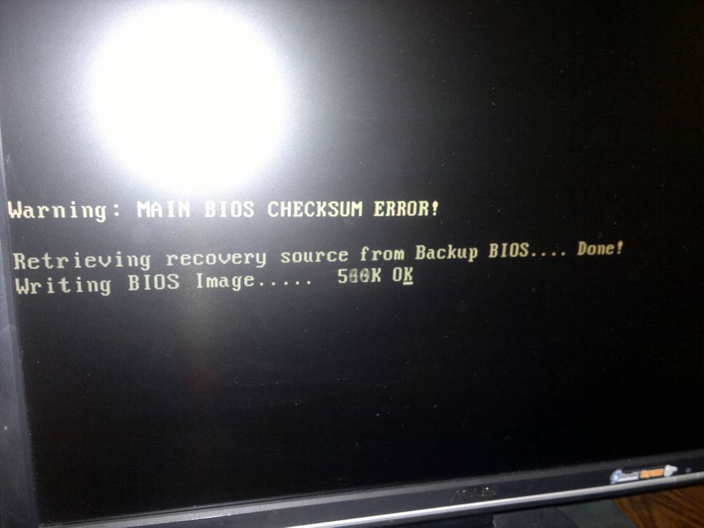 Error main bios checksum error что делать