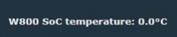 W800 SoC temperature indicator showing 0.0°C.