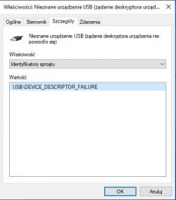 Toshiba - Nieznane urządzenie USB żądanie deskryptora urządzenia nie powiodło si Toshiba - Nieznane urządzenie USB żądanie deskryptora urządzenia nie powiodło si