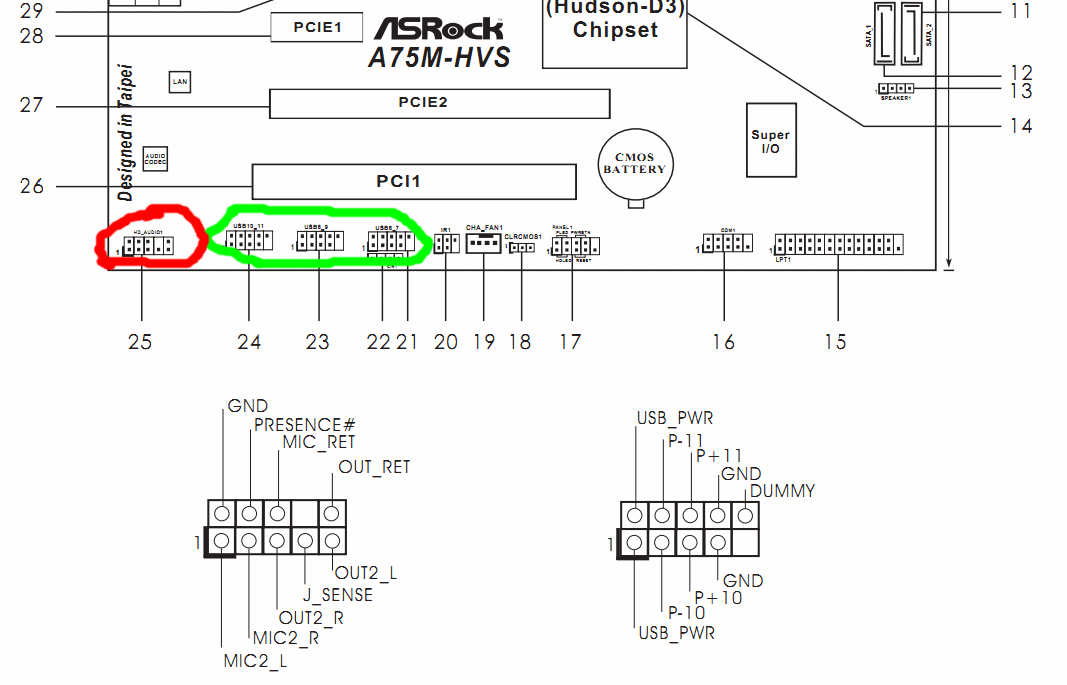 Подключение передней панели asrock a75m hvs