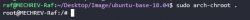 Screenshot of arch-chroot command in Linux terminal Screenshot showing a Linux terminal with the arch-chroot command.