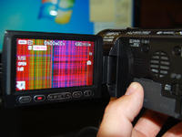Kolorowe pasy na ekranie kamery HDC-HS700 Panasonic Kolorowe pasy na ekranie kamery HDC-HS700 Panasonic
