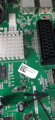 Sharp Aquos Motherboard TP.MS6486X.PB713 Close-up of a Sharp Aquos TV motherboard labeled TP.MS6486X.PB713.