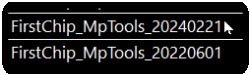 Lista dwóch plików: FirstChip_MpTools_20240221 i FirstChip_MpTools_20220601