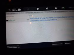 Ekran skanera diagnostycznego Volvo z kodem błędu P040700 i opisem usterki czujnika EGR