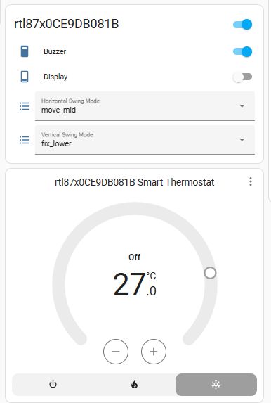 Smart thermostat control panel with temperature settings and operation modes.