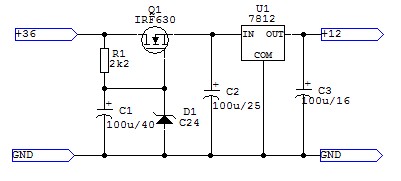 Jak obniżyć 36V do 12V używając stabilizatora 7812? Czy 1V więcej zaszkodzi?