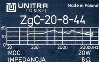 Głośniki UNITRA TONSIL ZgC-20-8-44